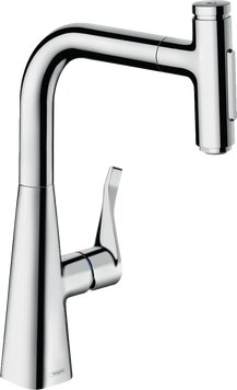 Змішувач hansgrohe Metris Select M71 для кухонного миття з висувним душем, хром 73822000 73822000 фото