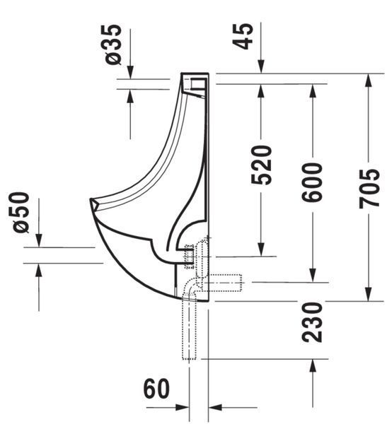 Duravit Universal Пісуар, Білий колір Глянцевий, 847370000 847370000 фото