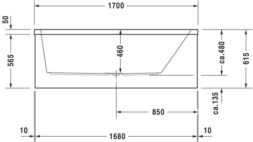 Duravit Vero Гідромасажна ванна Білий колір 1700x750 mm, 760134000CE1000 760134000CE1000 фото