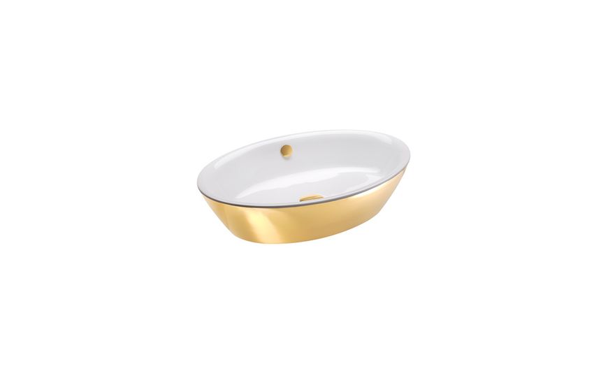 Catalano Gold&Silver Раковина настольная 60х42 см без отв.под смеситель, белый/золото, 160VLNBO 160VLNBO фото