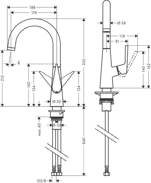 Змішувач hansgrohe Talis S для кухонного миття 72814800 72814800 фото