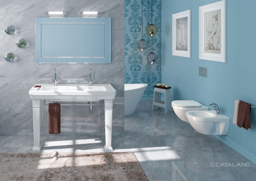 Catalano CANOVA ROYAL Раковина подвійна 125x54 см з 2 отв. під змішувач, біла, 1125CV00 1125CV00 фото
