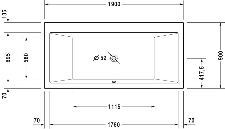 Duravit Vero Ванни Білий колір 1900x900 mm, 700136000000000 700136000000000 фото