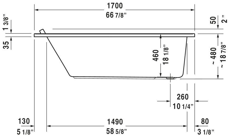 Duravit Starck Ванны Белый цвет 1700x750 mm, 700335000000000 700335000000000 фото