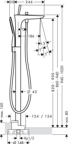 Смеситель hansgrohe PuraVida для ванны 15473400 15473400 фото