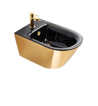 Catalano Gold&Silver Биде подвесное 35х55 см с 1 отв.под смеситель, черный/золотой, 1BS55NRNO 1BS55NRNO фото