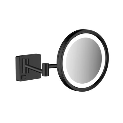 Hansgrohe ADDSTORIS Косметическое зеркало с подсветкой LED настенного монтажа, чёрный матовый, 41790670 41790670 фото