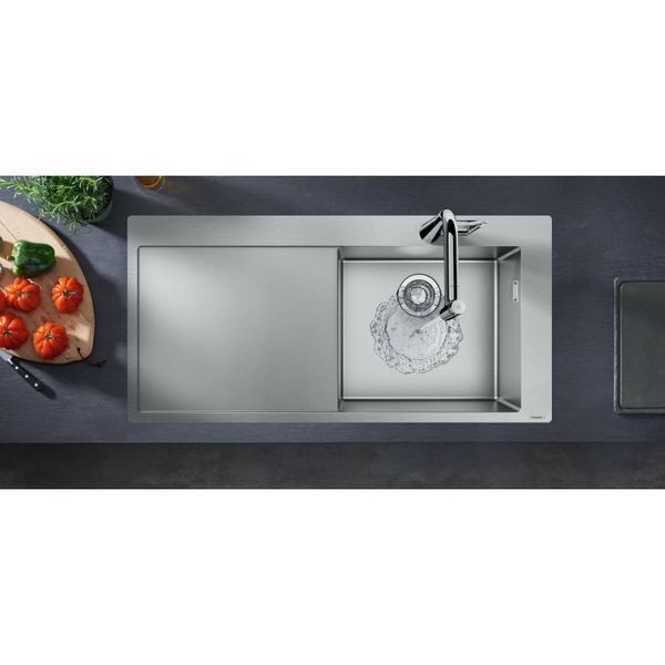 Hansgrohe S71 S716-F450 Встраиваемая мойка 450 с сушкой справа, нержавеющая сталь, 43331800 43331800 фото