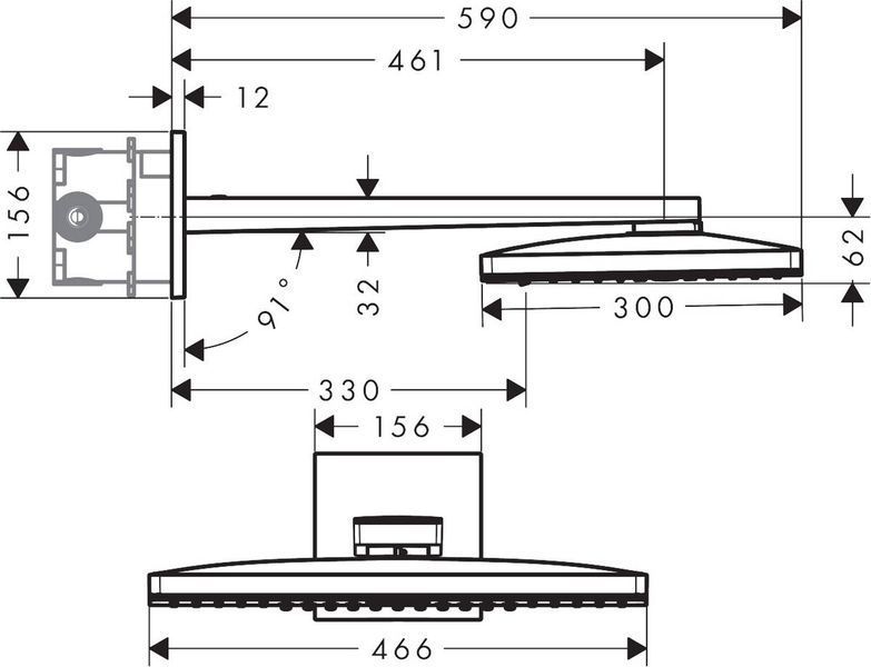 Верхній душ hansgrohe Rainmaker Select 460 24007600 24007600 фото