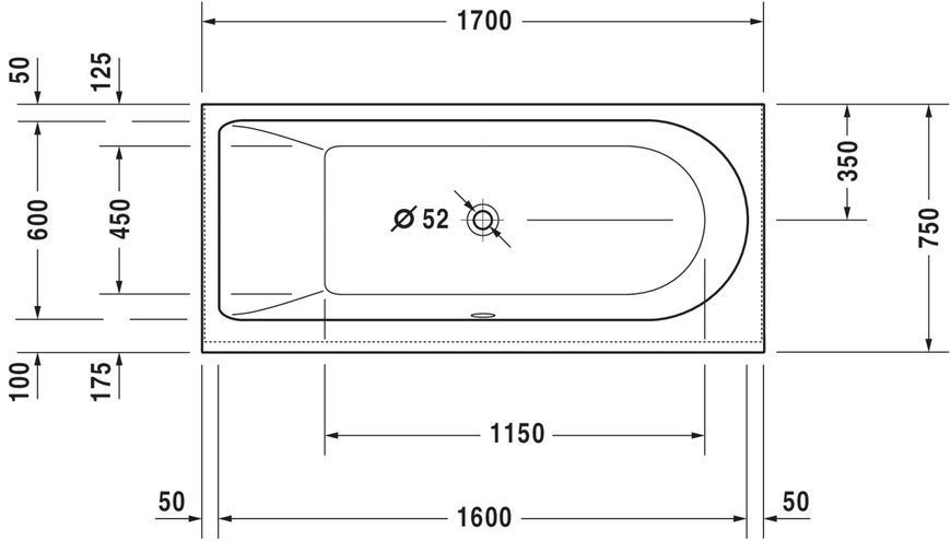 Duravit Darling New Гидромассажная ванна Белый цвет 1700x750 mm, 760242000JS1000 760242000JS1000 фото
