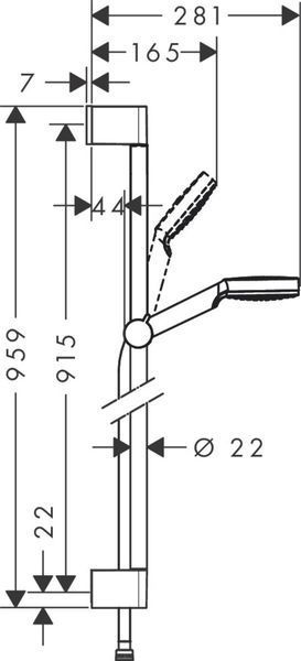 Душевой набор hansgrohe Crometta 1jet 90 см, белый/хром 26537400 26537400 фото