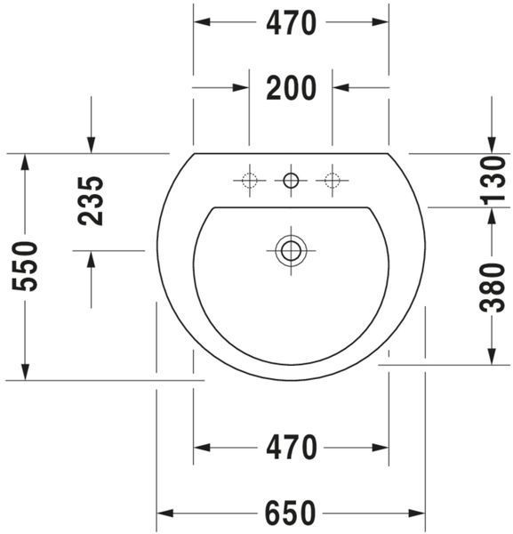 Duravit Darling New Умивальник Білий колір 650 мм, 2621650000 2621650000 фото