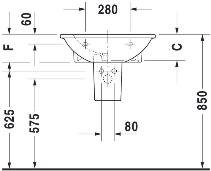 Duravit Darling New Умивальник Білий колір 650 мм, 2621650000 2621650000 фото