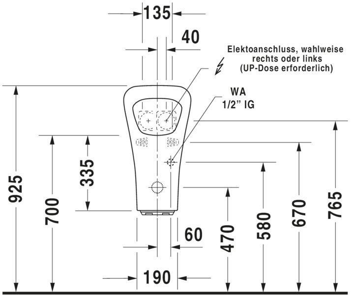 Duravit DuraStyle Електронний пісуар, Білий колір Глянцевий, 2804310093 2804310093 фото