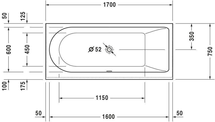 Duravit Darling New Гидромассажная ванна Белый цвет 1700x750 mm, 760243000CE1000 760243000CE1000 фото