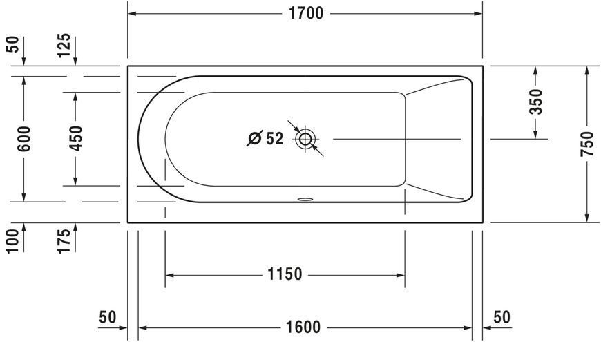 Duravit Darling New Гидромассажная ванна Белый цвет 1700x750 mm, 760243000CE1000 760243000CE1000 фото