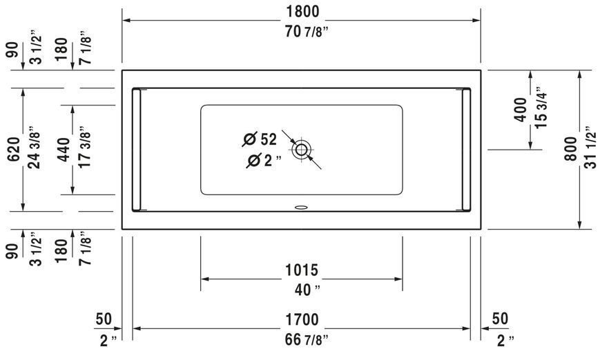 Duravit Starck Ванны Белый цвет 1800x800 mm, 700338000000000 700338000000000 фото