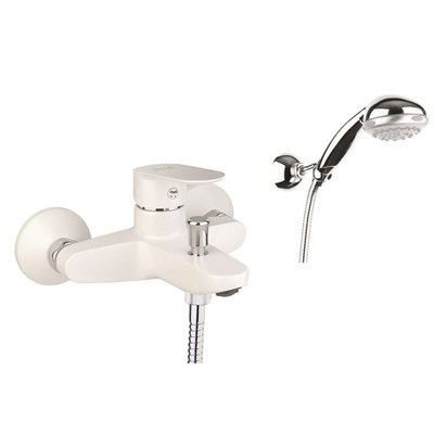 Fiore KEVON CHIC Змішувач для ванни зі шлангом, ручним душем та тримачем, білий/хром, 81WX8150 81WX8150 фото