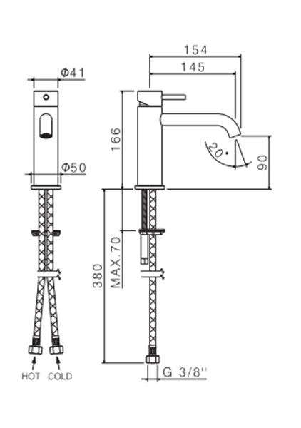 VEMA TIBER STEEL Смеситель для раковини на 1 отверстие, без донного клапана, аcciaio inox, V17011.AC.005 V17011.AC.005 фото