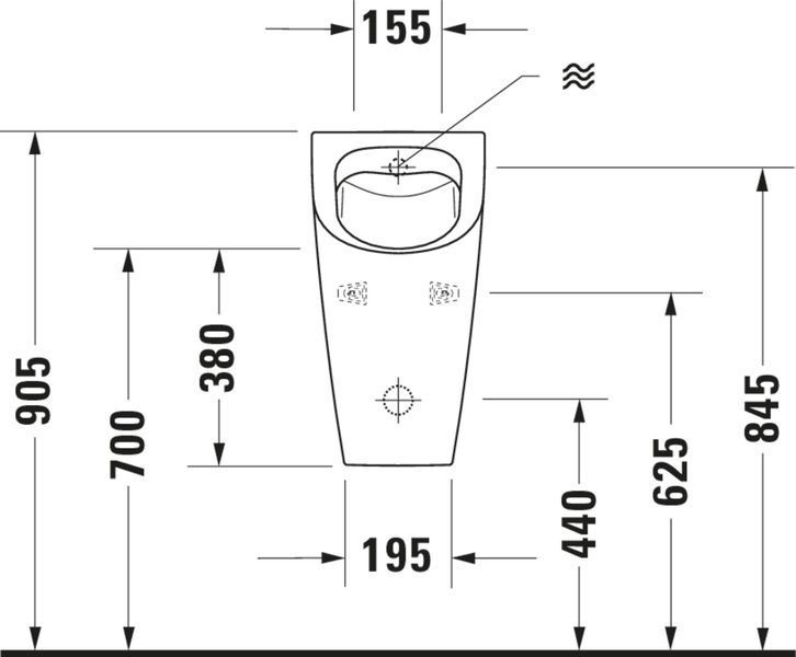 Duravit ME від Starck Пісуар, Білий колір Глянцевий, 28093000001 28093000001 фото