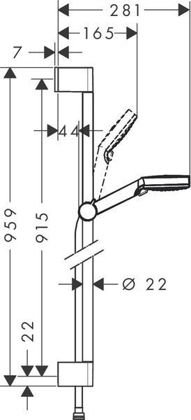 Душовий набір hansgrohe Crometta Vario EcoSmart 90, білий/хром 26538400 26538400 фото