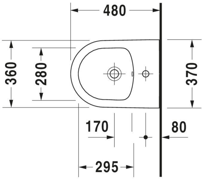 Duravit ME от Starck Биде подвесное Белый цвет 480 mm, 22901500001 22901500001 фото