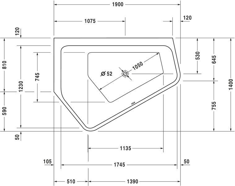 Duravit Paiova Гидромассажная ванна Белый цвет 1900x1400 mm, 760396000JS1000 760396000JS1000 фото