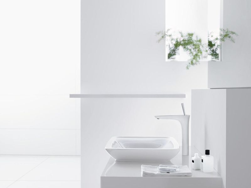 Змішувач hansgrohe PuraVida для раковини у формі таза, білий/хром 15072400 15072400 фото
