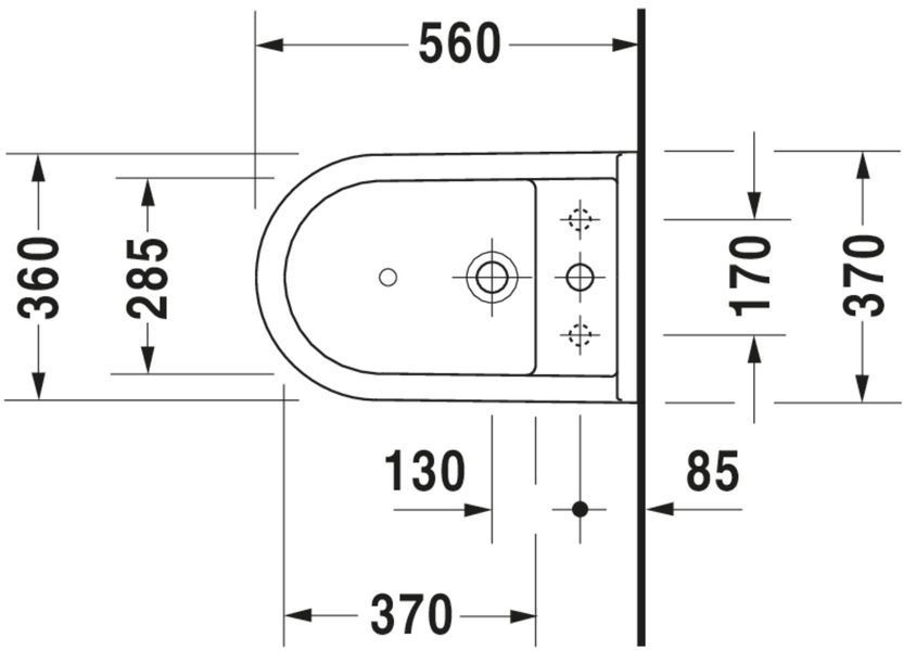 Duravit Starck 3 Биде отдельно стоящее Белый цвет 560 mm, 22456000001 22456000001 фото