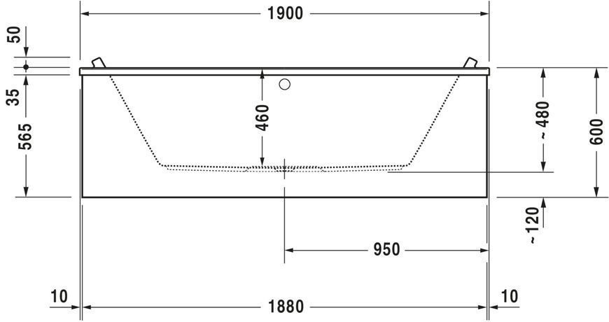 Duravit Starck Гідромасажна ванна Білий колір 1900x900 mm, 760340000CL1000 760340000CL1000 фото