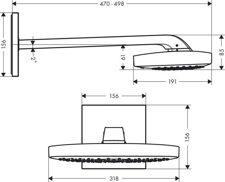 Верхний душ hansgrohe Raindance Select E 300 3jet, белый/хром 26468400 26468400 фото
