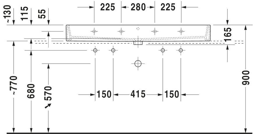 Duravit Vero Air Умывальник Белый цвет 1200 мм, 2350120026 2350120026 фото