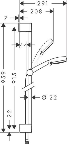 Душовий набір hansgrohe Crometta 100 Vario 90, білий/хром 26657400 26657400 фото