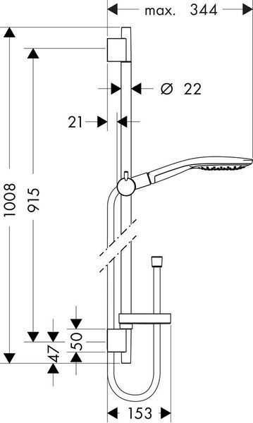 Душевой набор hansgrohe Raindance Select S 150 3 jet/ Unica S Puro 27803000 27803000 фото