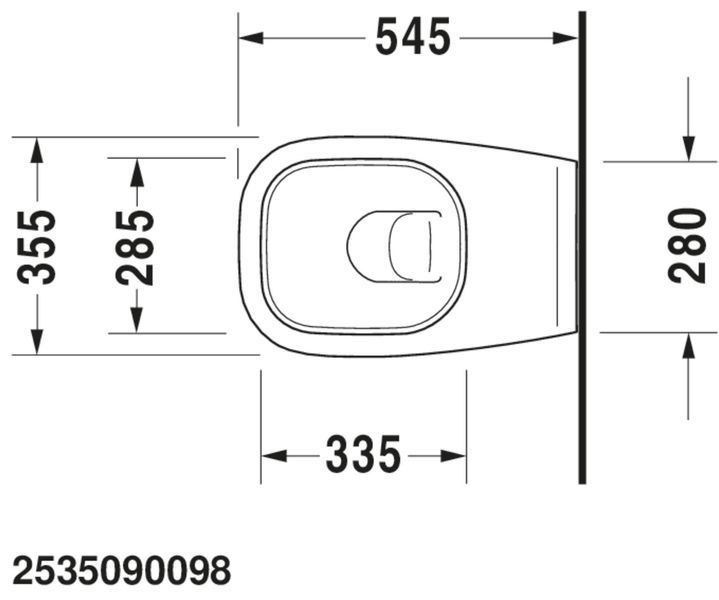 Duravit D-Code Унітаз підвісний Білий колір 545 mm, 25350920002 25350920002 фото