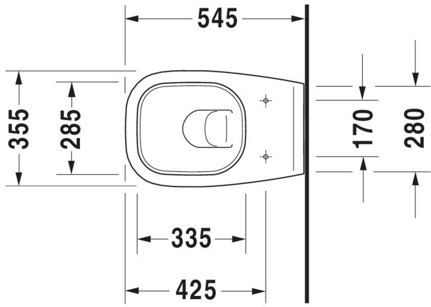 Duravit D-Code Унітаз підвісний Білий колір 545 mm, 25350920002 25350920002 фото