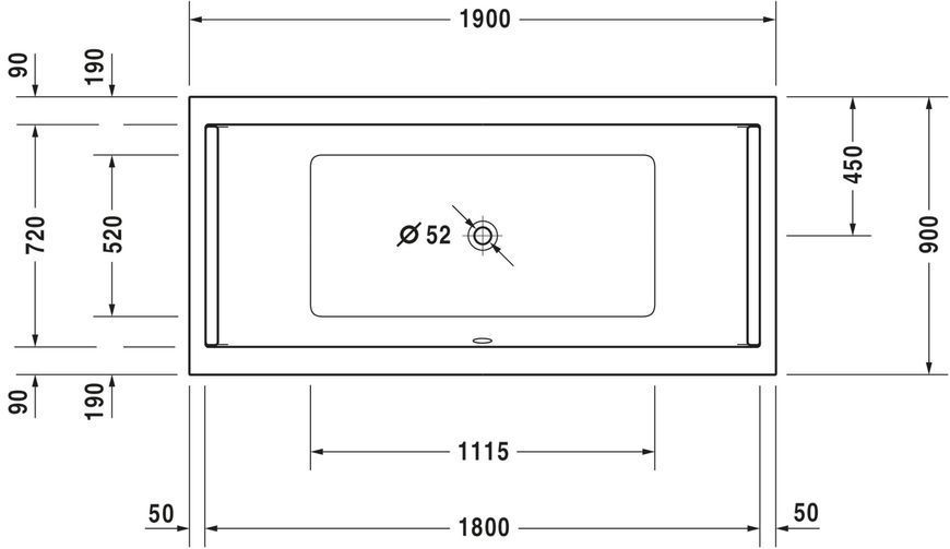 Duravit Starck Гидромассажная ванна Белый цвет 1900x900 mm, 760340000JS1000 760340000JS1000 фото