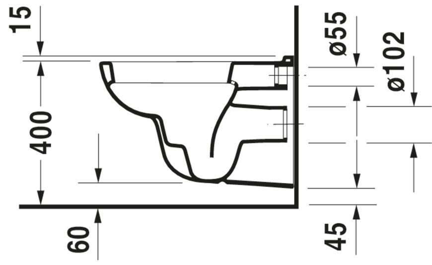 Duravit D-Code Унітаз підвісний Білий колір 545 mm, 25350920002 25350920002 фото