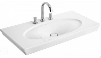 VILLEROY & BOCH LA BELLE Раковина 100x49, 1 отвір під змішувач, white alpin ceramicplus, 6124G1R1 6124G1R1 фото
