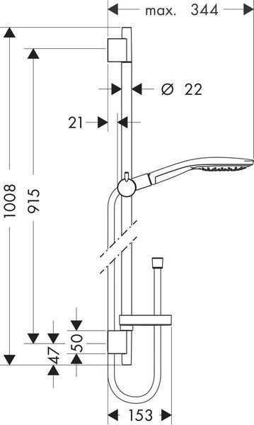 Душовий набір hansgrohe Raindance Select S 150 3 jet/Unica S Puro 27803400 27803400 фото
