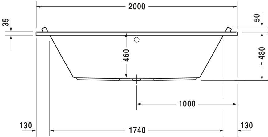 Duravit Starck Гідромасажна ванна Білий колір 2000x1000 mm, 760341000AS0000 760341000AS0000 фото