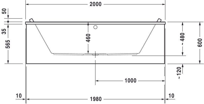 Duravit Starck Гідромасажна ванна Білий колір 2000x1000 mm, 760341000AS0000 760341000AS0000 фото