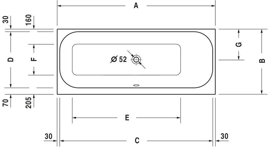 Duravit Happy D.2 Гідромасажна ванна Білий колір 1600x700 mm, 760309000CE1000 760309000CE1000 фото