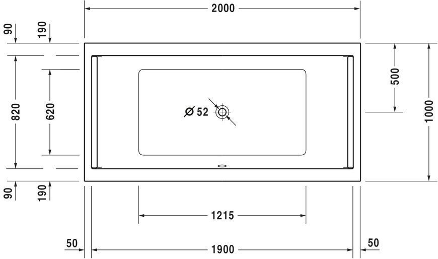 Duravit Starck Гідромасажна ванна Білий колір 2000x1000 mm, 760341000AS0000 760341000AS0000 фото