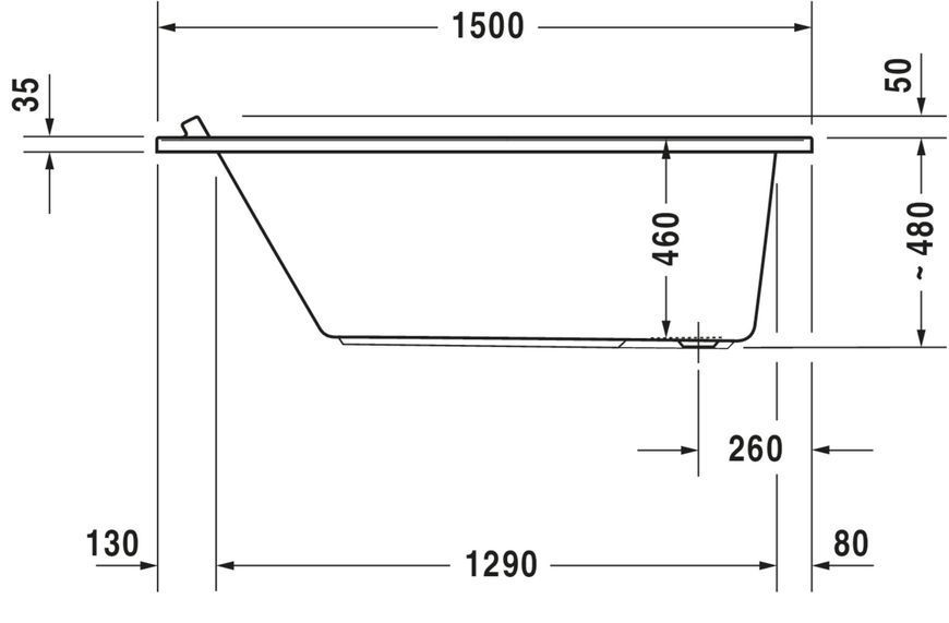 Duravit Starck Гидромассажная ванна Белый цвет 1500x700 mm, 760331000AS0000 760331000AS0000 фото