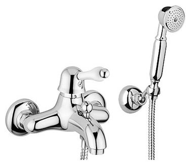 Giulini HARMONY Змішувач для ванни з ручним душем та шлангом, хром, 9501 9501 фото
