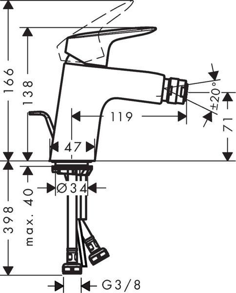 Змішувач hansgrohe Logis для біде 71203000 71203000 фото