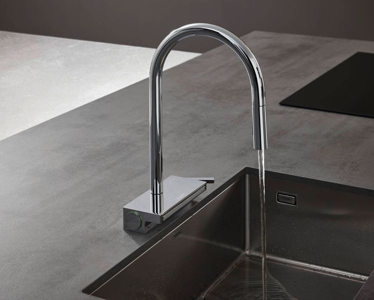 Змішувач hansgrohe Aquno Select M81 для кухонного миття з висувним душем, під сталь 73831800 73831800 фото