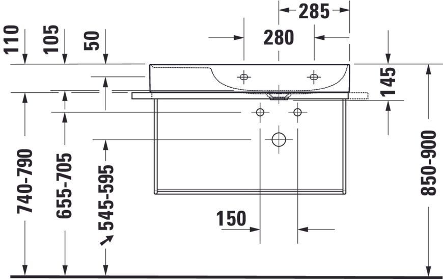 Duravit DuraSquare Умивальник Білий колір 800 мм, 2349800071 2349800071 фото