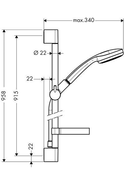 Душовий набір hansgrohe Croma 100 Mono/Unica C 27724000 27724000 фото